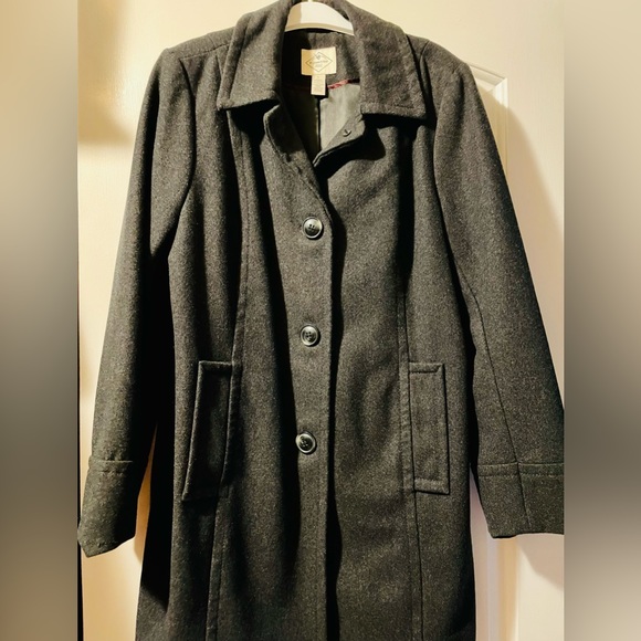 St. John’s Bay Ladies Large Charcoal Dress Coat - Picture 8 of 11